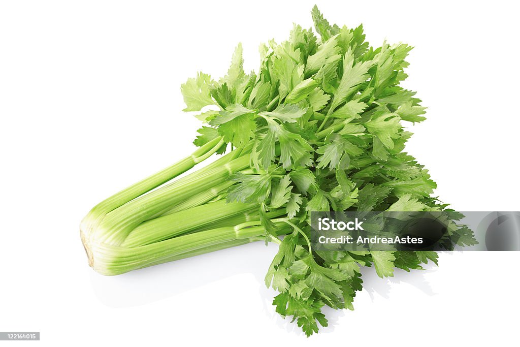 Green celery Celery isolated on white, clipping path included XXXL Celery Stock Photo