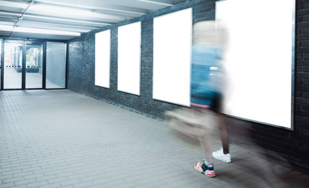 istock Blank citylight for advertising on the building at city night, copyspace for your text, image, design 1221640749