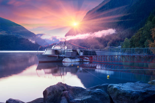 istock yacht on lake in the Poschiavo 1221640991