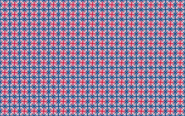 Vector illustration of Union Jack seamless pattern background