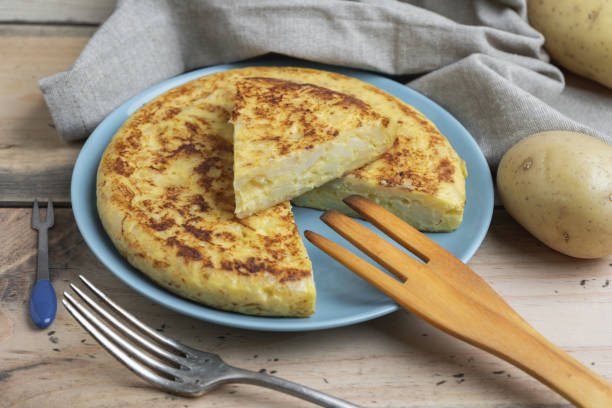 istock Juicy potato omelette and homemade egg 1221642894