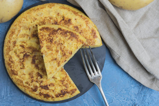 istock Spanish potato omelette and homemade egg 1221642999
