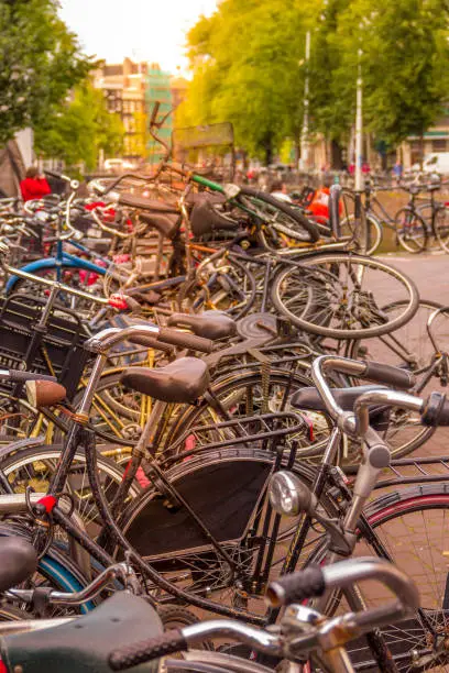 Photo of Amsterdam canal and bikes