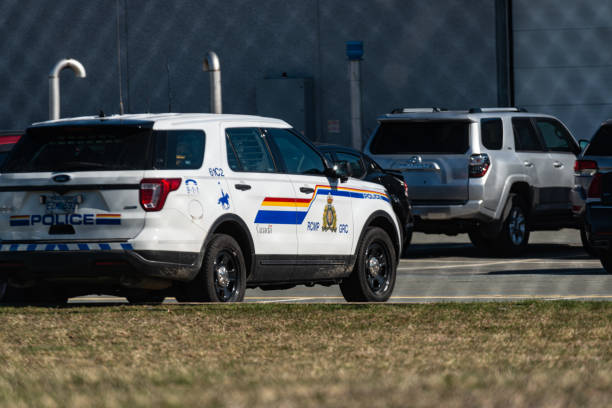 RCMP Suv Cruiser April 29, 2020 - Dartmouth, Canada - Royal Canadian Mounted Police (RCMP) Ford Explorer at RCMP headquarters located in Burnside Industrial Park. police station canada stock pictures, royalty-free photos & images
