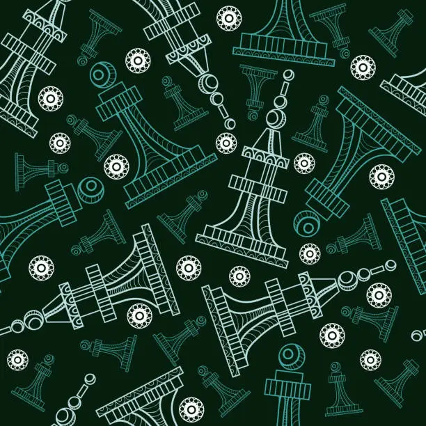 Vector illustration of Seamless pattern with chess