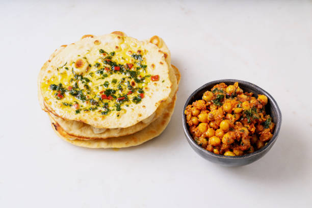 istock Traditional Indian flat bread Chapati with Channa Masala 1221648805