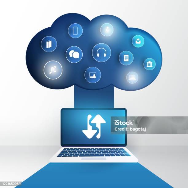 Media Storage Computing Cloud Computing Media Storage And Services Design Concept Stock ...