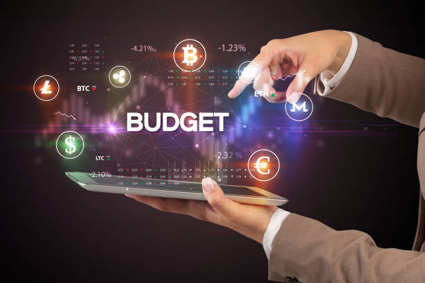istock Close-up of a touchscreen with inscription 1221656156