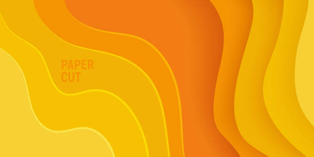 istock Yellow paper cut banner with 3D slime abstract background and yellow waves layers. Abstract layout design for brochure and flyer. Paper art vector illustration 1221659423