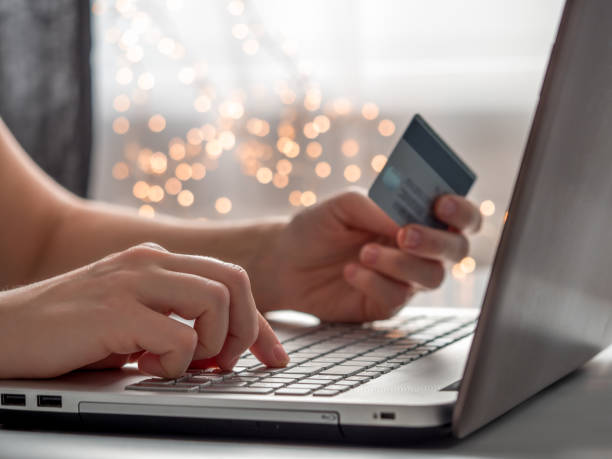 istock Cristmas online shopping soncept 1221661064