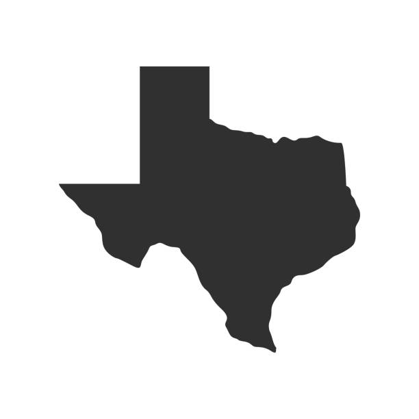 ilustraciones, imágenes clip art, dibujos animados e iconos de stock de icono de mapa de texas aislado sobre fondo blanco. ilustración vectorial - south texas