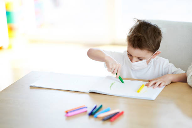 istock Little boy at home quarantine during coronavirus pandemic 1221663720