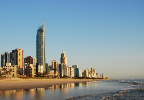 Surfers Paradise, the holiday capital of the Gold Coast,Queensland, Australia.Featuring Q1 the tallest residential building in the world.
