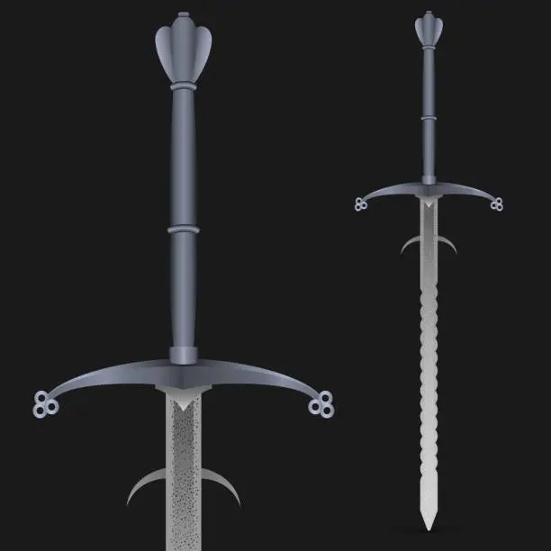 Vector illustration of Flame-bladed ancient blade