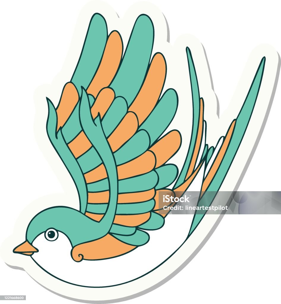 Nhãn Dán Kiểu Xăm Của Một Con Én Hình minh họa Sẵn có - Tải xuống ...