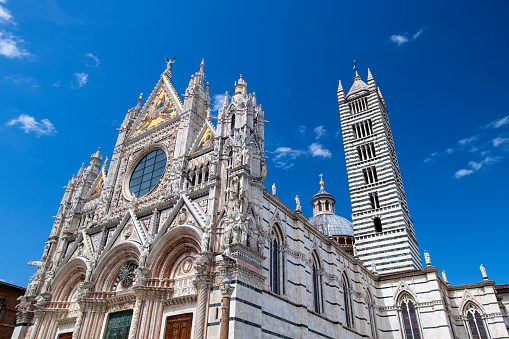 Duomo di Siena or Siena Cathedral, a medieval church located a few minutes away from Piazza del Campo in Siena, Tuscany region of Central Italy.