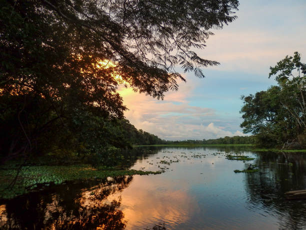 istock Reflections at sunset on the Maranon River 1221671410