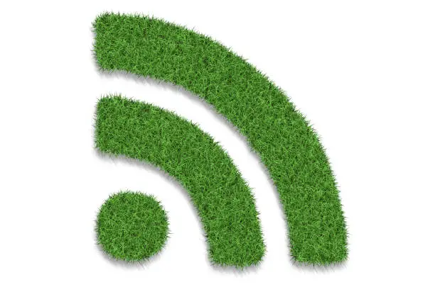 Photo of Rss Symbol Made Of Green Grass : Green Energy Concept