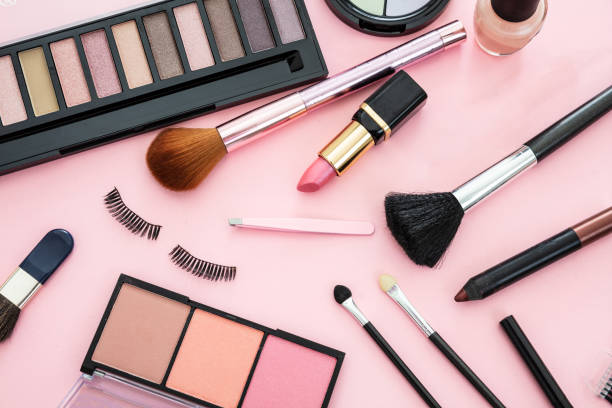 istock Make up cosmetics products against pink color background 1221677095