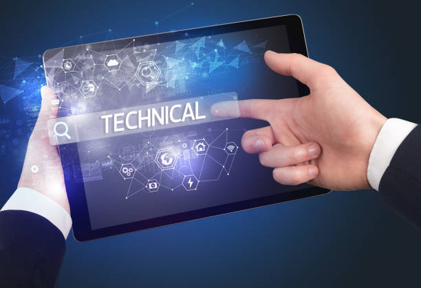 istock Close-up of a tablet searching inscription 1221677239