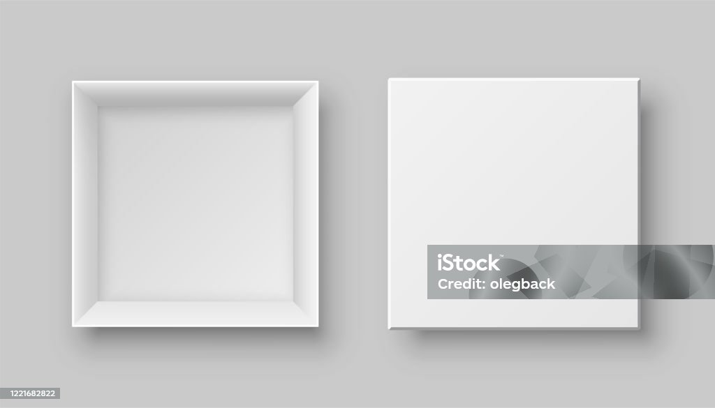 Two Object Box Image Realistic Box Two View Isolated On Grey Background Stock Illustration ...