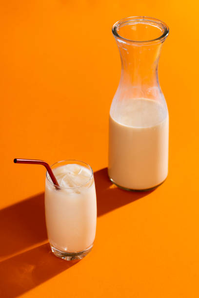 istock Horchata with ice cubes, summer cocktail drink 1221682868