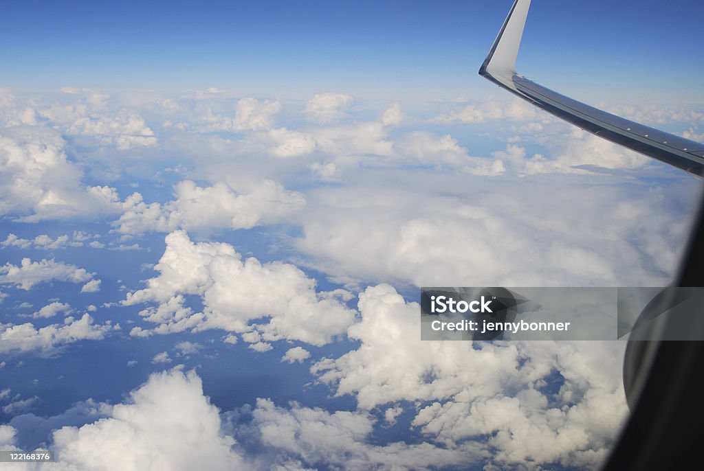 공중 구름 풍경, 클라우드, 비행기 날개가 - 로열티 프리 0명 스톡 사진