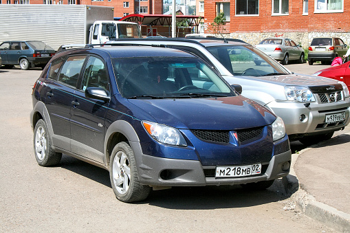 Ufa, Russia - June 21, 2008: Motor car Pontiac Vibe in the city street.