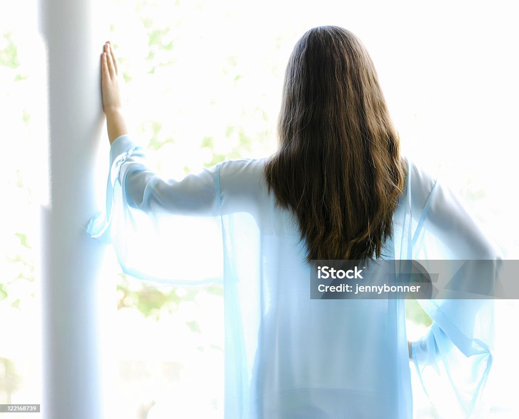 Ethereal Image Back Of Young Woman With Long Hair Stock Photo - Download  Image Now - Adult, Adults Only, Affectionate - iStock
