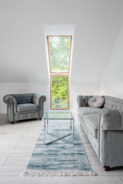 istock Glamour style attic living room 1221687632