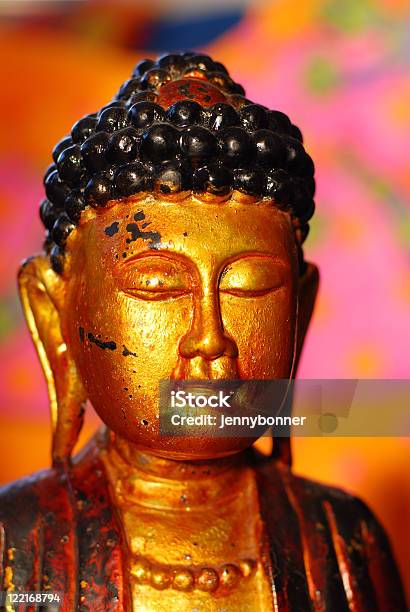 Buddhism Golden Buddha Head Statue Stock Photo - Download Image Now - Asia, Bright, Buddha