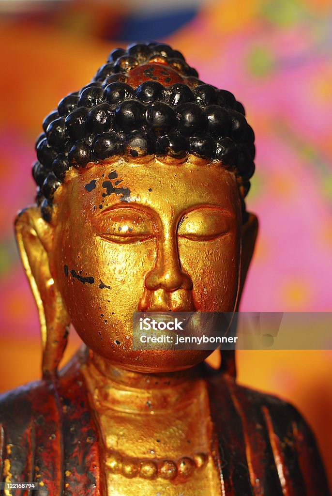 Буддизм: Золотой Будда Статуя голову - Стоковые фото Азия роялти-фри
