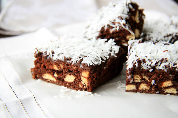 istock Chocolate Fudge Slice with Coconut 1221689862