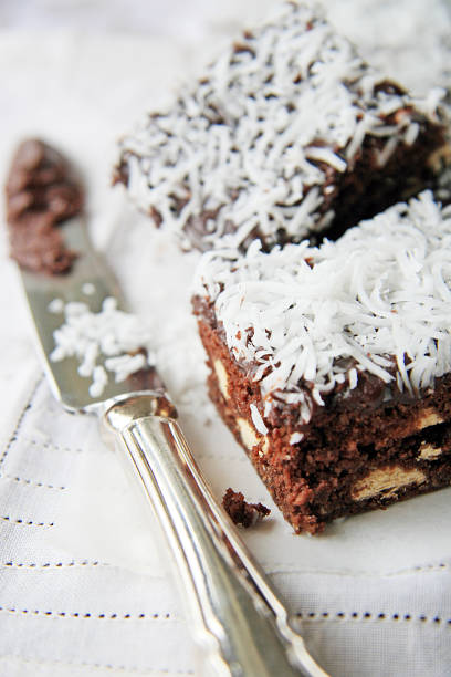 istock Chocolate Fudge Slice with Coconut 1221689870