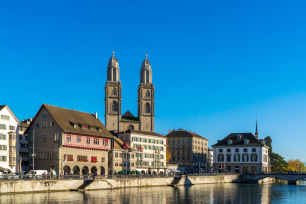 istock Fraumunster and Grossmunster churches in sunset light, Zurich, Switzerland 1221690115