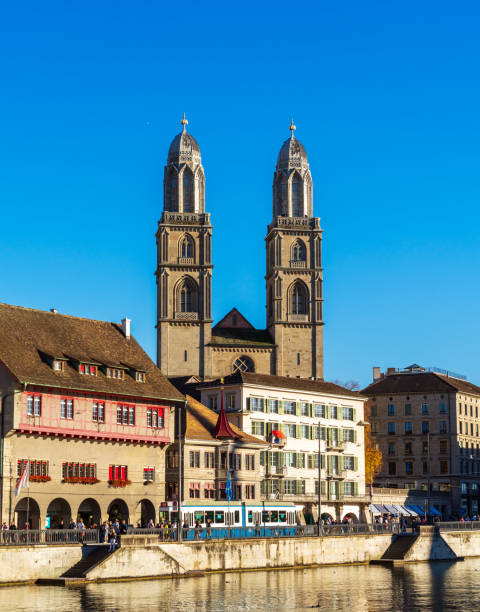 istock Fraumunster and Grossmunster churches in sunset light, Zurich, Switzerland 1221690116