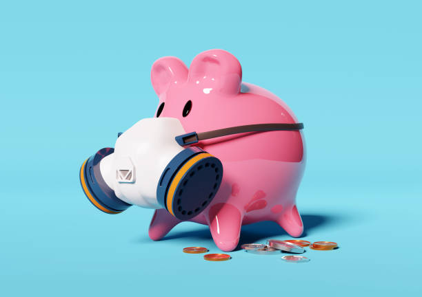 istock Piggy Bank Wearing A Protective Face Mask 1221690310