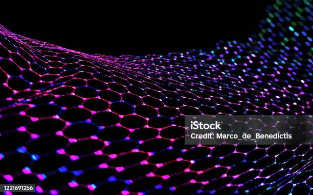 Graphene Structure Future Of Nanotechnology Stock Photo - Download Image Now - Technology, Abstract, Purple