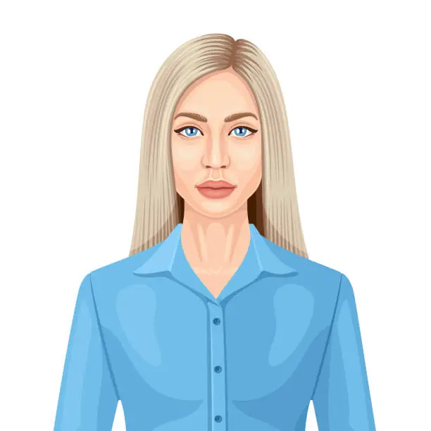 Vector illustration of Young Scandinavian Woman