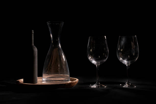 istock Wine glasses with bottle and rot. 1221696262
