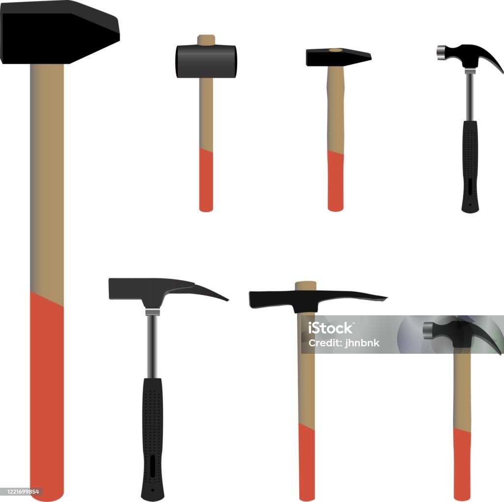 Humbe Tools Set Of Hummer Tools Useful For Buildings Concept Stock Illustration ...
