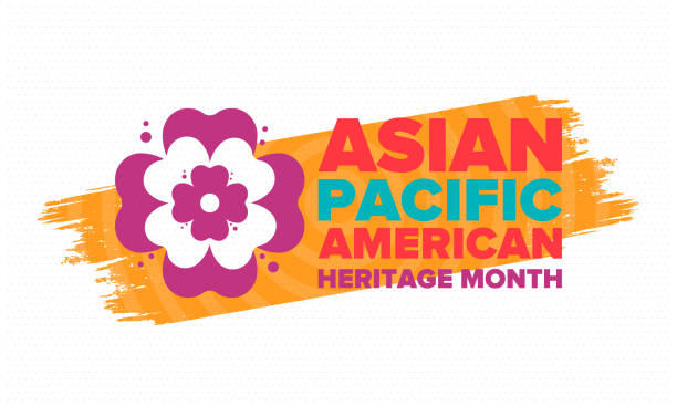 Asian Pacific American Heritage Month. Celebrated in May. It celebrates the culture, traditions and history of Asian Americans and Pacific Islanders in the United States. Poster, card, banner. Vector Asian Pacific American Heritage Month. Celebrated in May. It celebrates the culture, traditions and history of Asian Americans and Pacific Islanders in the United States. Poster, card, banner. Vector social history illustrations stock illustrations