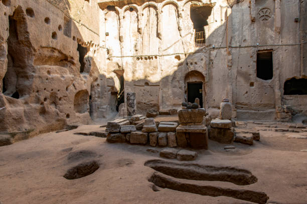 istock Gumusler Underground Monastery Courtyard in Nigde, Turkey. 1221702855