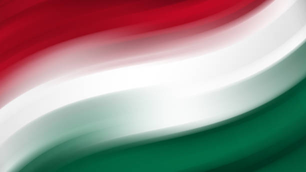 abstrakcyjna węgierska flaga narodowa. flaga węgier - hungary hungarian culture hungarian flag flag stock illustrations