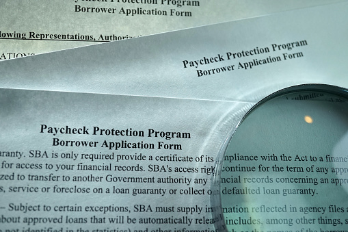 shot of paycheck protection application