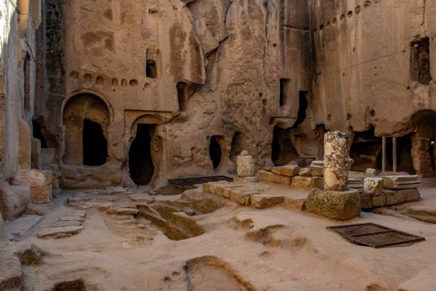 Agios Theodoros Trion Church ( Uzumlu Kilisesi ) Serinkuyu, Nevsehir - Turkey. stock photo