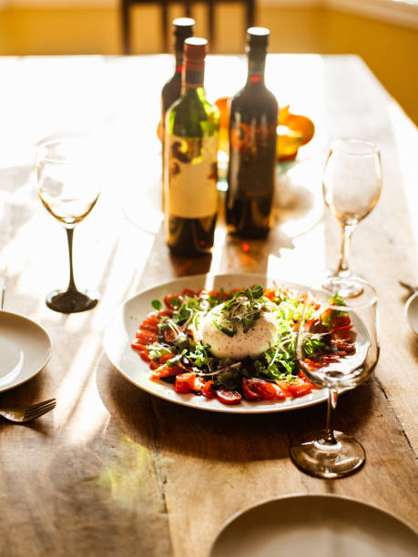 istock Eating Burrata Italian style lunch 1221708071