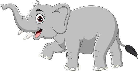 Ilustración de Elefante De Dibujos Animados Aislado Sobre Fondo Blanco y  más Vectores Libres de Derechos de Alegre - iStock