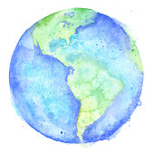 istock Watercolor Painting of the Earth - Raster Illustration 1221718758