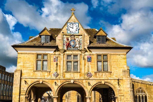 istock Guildhall at Cathedral Square in Peterborough, England 1221720748